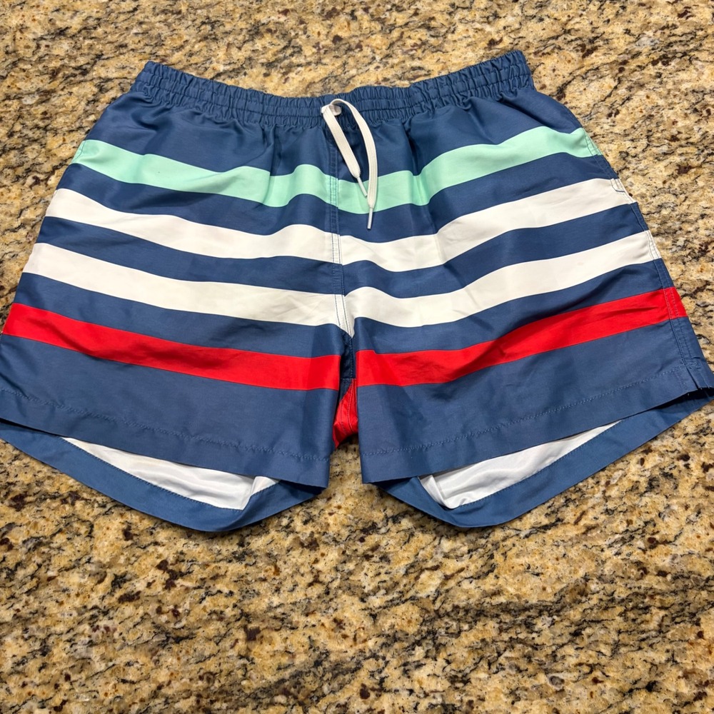 Chubbies Mens XXL Swim Trunks Striped Blue Red White Mint Green Shorts v